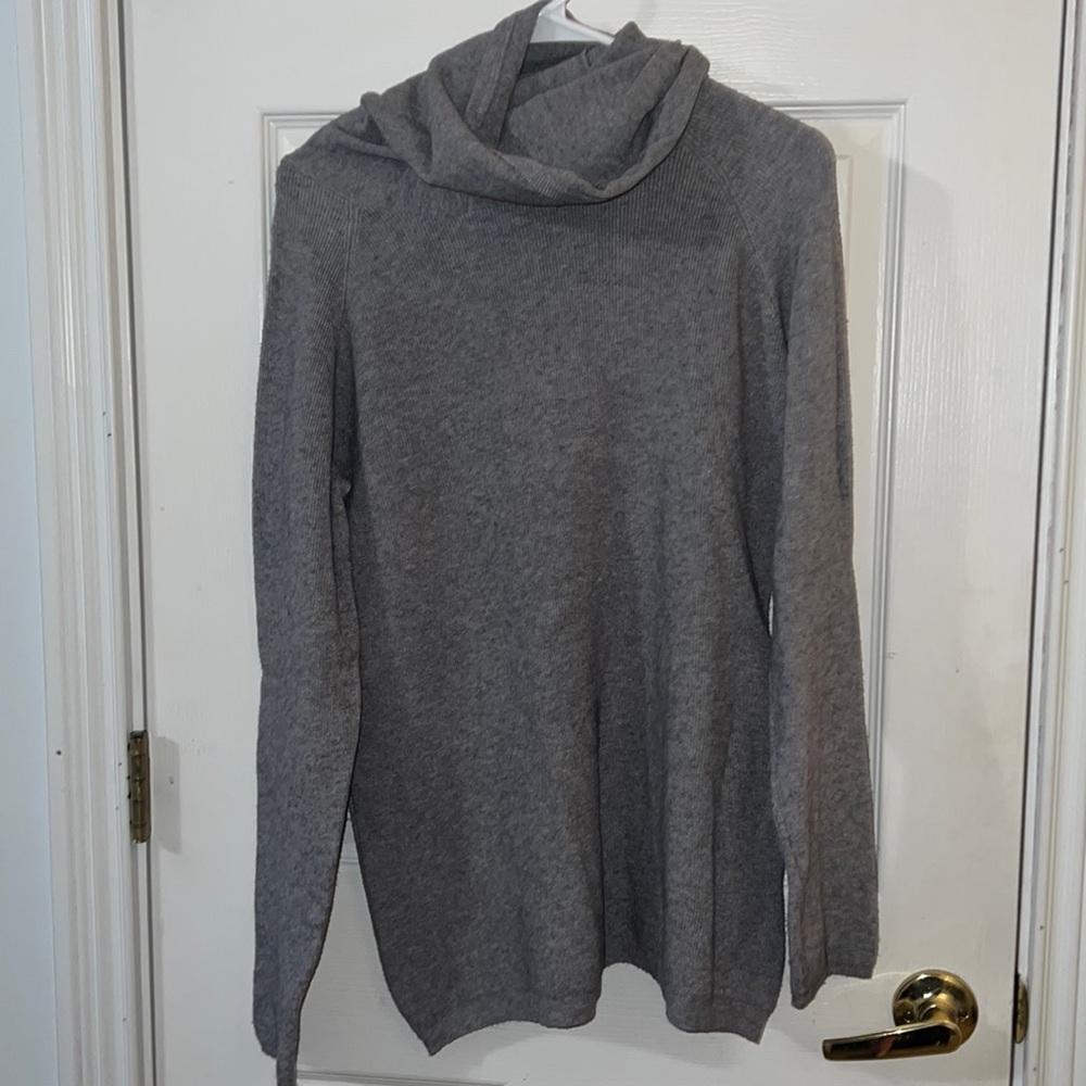 long grey sweater